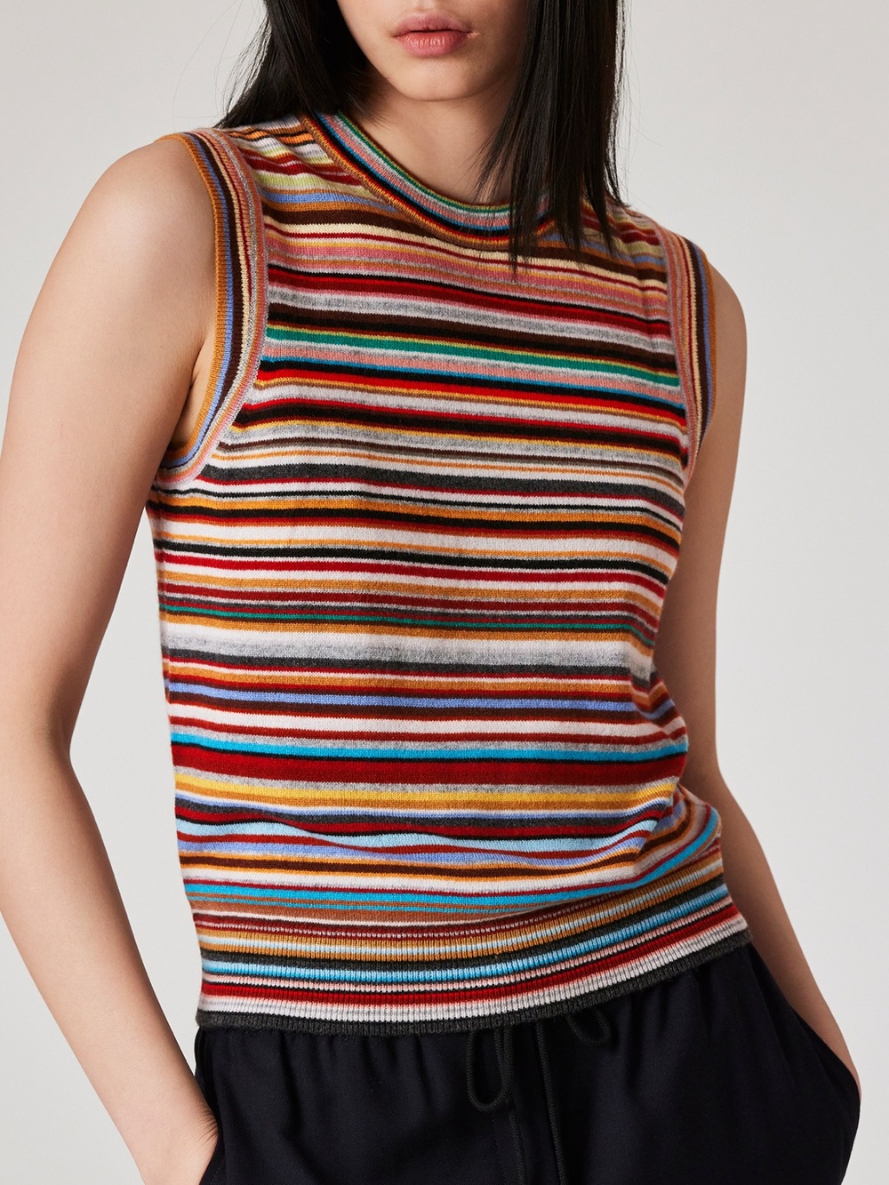Paul Smith Signature Stripe Cashmere Knit Sweater Vest Multicolour